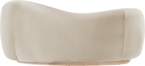 Selene 72.5" Cream Velvet Upholstered Loveseat, 1 Piece