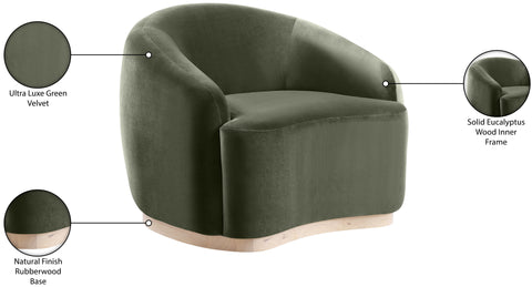 Selene Green Velvet Upholstered Chair, 1 Piece