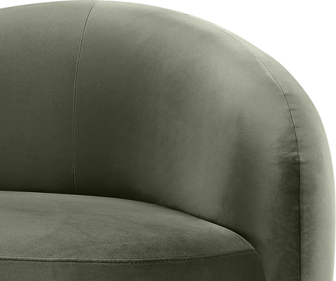 Selene Green Velvet Upholstered Chair, 1 Piece