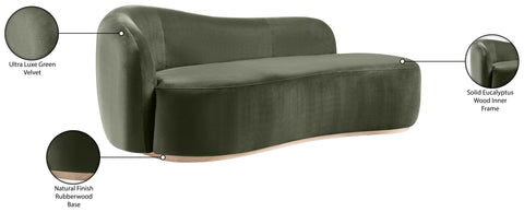 Selene Green Velvet Upholstered Chaise, 1 Piece