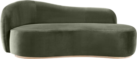 Selene Green Velvet Upholstered Chaise, 1 Piece