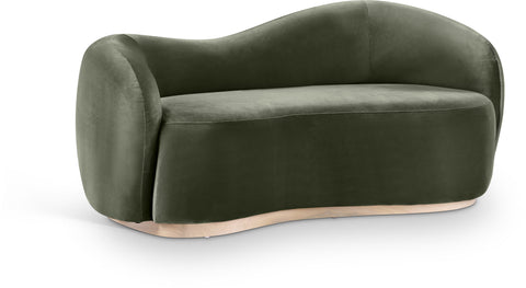 Selene 72.5" Green Velvet Upholstered Loveseat, 1 Piece