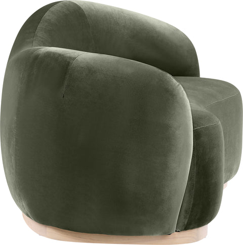 Selene 72.5" Green Velvet Upholstered Loveseat, 1 Piece