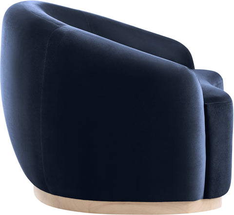 Selene Navy Velvet Upholstered Chair, 1 Piece