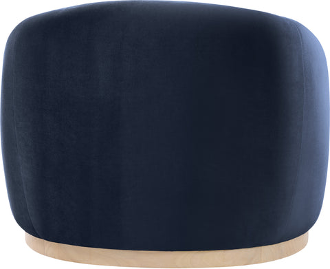 Selene Navy Velvet Upholstered Chair, 1 Piece