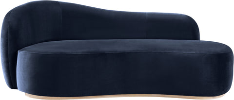 Selene Navy Velvet Upholstered Chaise, 1 Piece