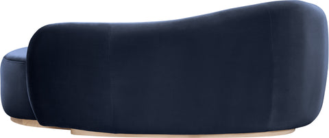 Selene Navy Velvet Upholstered Chaise, 1 Piece