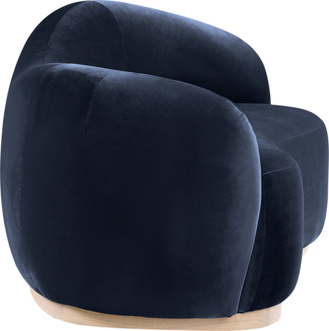 Selene 72.5" Navy Velvet Upholstered Loveseat, 1 Piece
