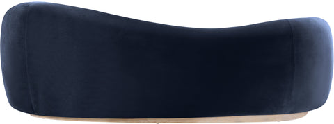 Selene 92.5" Navy Velvet Upholstered Sofa, 1 Piece