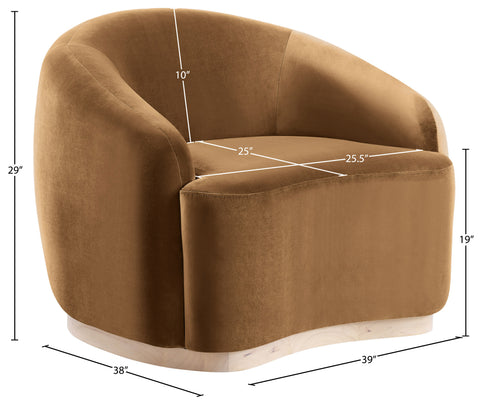 Selene Saddle Velvet Upholstered Chair, 1 Piece