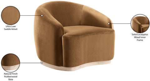Selene Saddle Velvet Upholstered Chair, 1 Piece