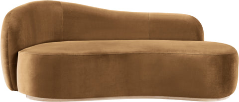Selene Saddle Velvet Upholstered Chaise, 1 Piece