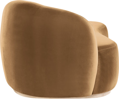 Selene Saddle Velvet Upholstered Chaise, 1 Piece