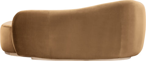 Selene Saddle Velvet Upholstered Chaise, 1 Piece