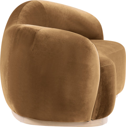 Selene 72.5" Saddle Velvet Upholstered Loveseat, 1 Piece