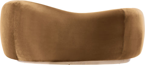 Selene 72.5" Saddle Velvet Upholstered Loveseat, 1 Piece