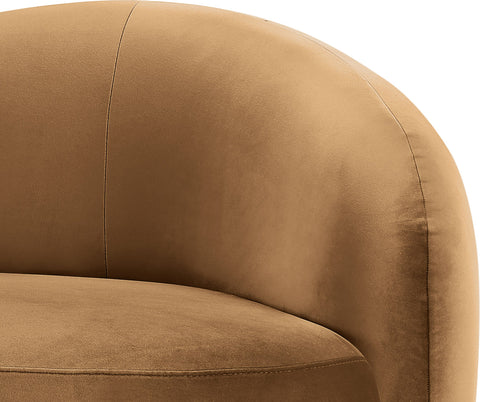 Selene 72.5" Saddle Velvet Upholstered Loveseat, 1 Piece