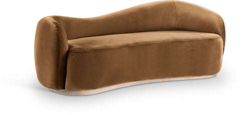Selene 92.5" Saddle Velvet Upholstered Sofa, 1 Piece