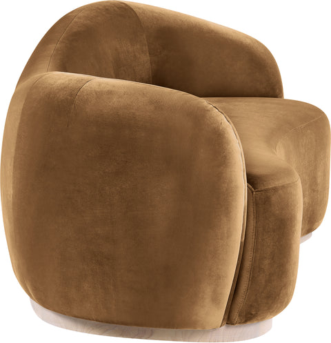 Selene 92.5" Saddle Velvet Upholstered Sofa, 1 Piece