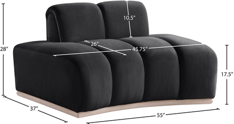 Tessa Black Velvet Upholstered Chair, 1 Piece