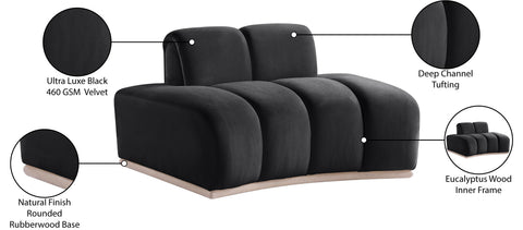 Tessa Black Velvet Upholstered Chair, 1 Piece