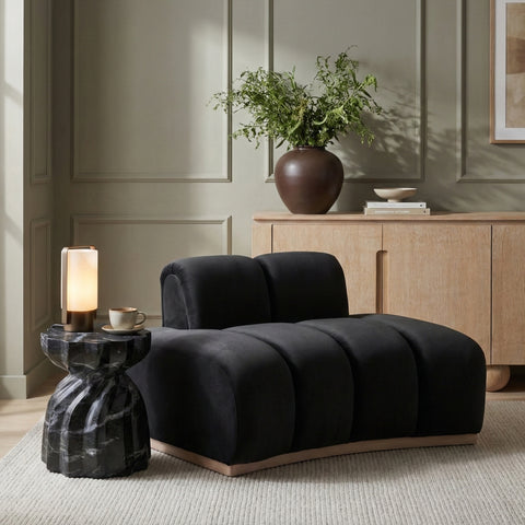 Tessa Black Velvet Upholstered Chair, 1 Piece