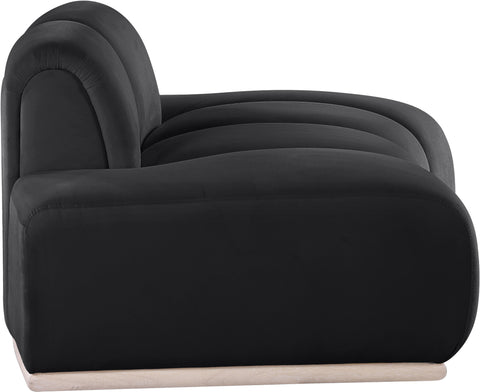 Tessa Black Velvet Upholstered Chair, 1 Piece