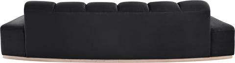 Tessa 106" Black Velvet Upholstered Sofa, 1 Piece
