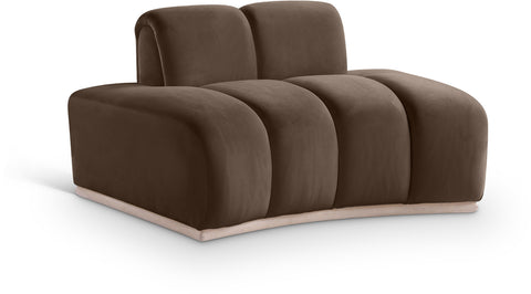 Tessa Brown Velvet Upholstered Chair, 1 Piece