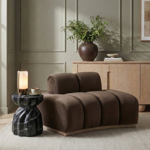 Tessa Brown Velvet Upholstered Chair, 1 Piece