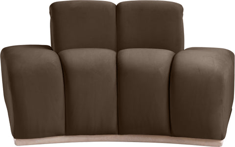 Tessa Brown Velvet Upholstered Chair, 1 Piece