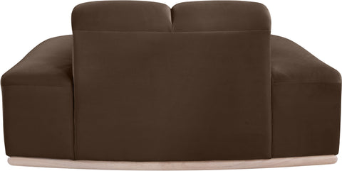 Tessa Brown Velvet Upholstered Chair, 1 Piece
