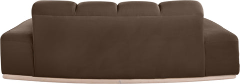 Tessa 78.5" Brown Velvet Upholstered Loveseat, 1 Piece