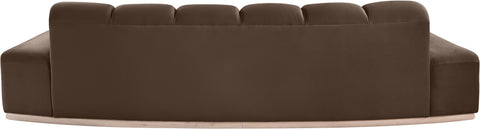 Tessa 106" Brown Velvet Upholstered Sofa, 1 Piece