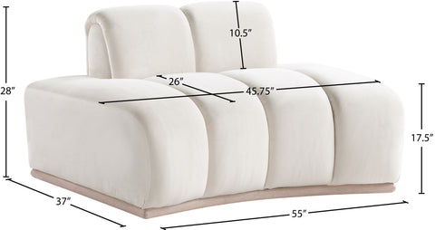 Tessa Cream Velvet Upholstered Chair, 1 Piece