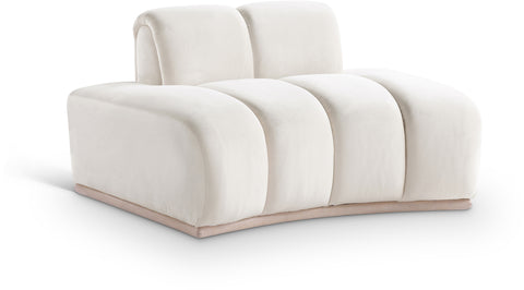 Tessa Cream Velvet Upholstered Chair, 1 Piece