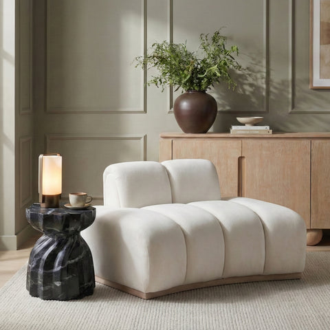 Tessa Cream Velvet Upholstered Chair, 1 Piece