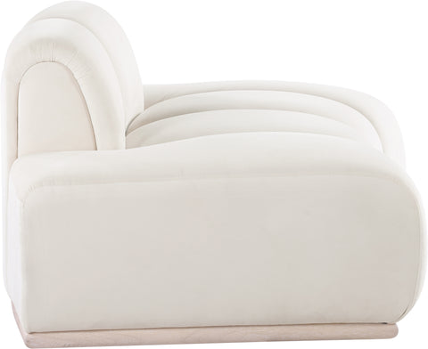 Tessa Cream Velvet Upholstered Chair, 1 Piece