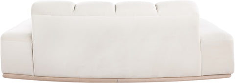 Tessa 78.5" Cream Velvet Upholstered Loveseat, 1 Piece