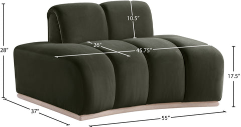 Tessa Green Velvet Upholstered Chair, 1 Piece