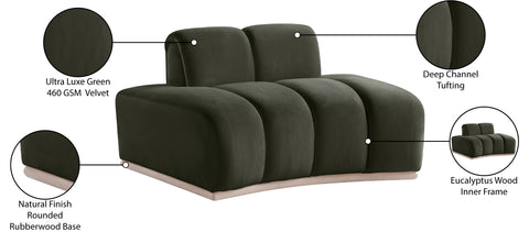 Tessa Green Velvet Upholstered Chair, 1 Piece