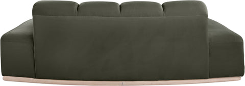 Tessa 78.5" Green Velvet Upholstered Loveseat, 1 Piece