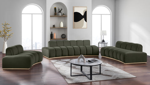 Tessa 78.5" Green Velvet Upholstered Loveseat, 1 Piece
