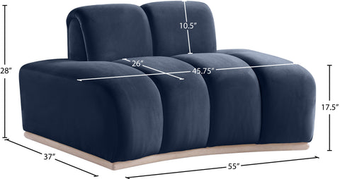 Tessa Navy Velvet Upholstered Chair, 1 Piece