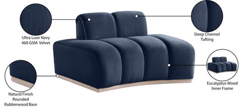 Tessa Navy Velvet Upholstered Chair, 1 Piece
