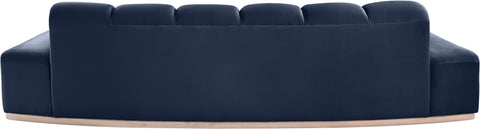 Tessa 106" Navy Velvet Upholstered Sofa, 1 Piece