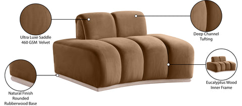 Tessa Saddle Velvet Upholstered Chair, 1 Piece