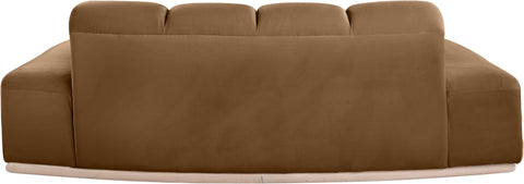 Tessa 78.5" Saddle Velvet Upholstered Loveseat, 1 Piece