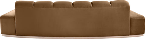 Tessa 106" Saddle Velvet Upholstered Sofa, 1 Piece