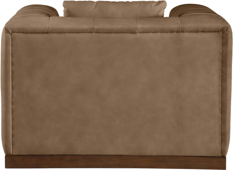 Iris Brown Vegan Leather Upholstered Chair, 1 Piece